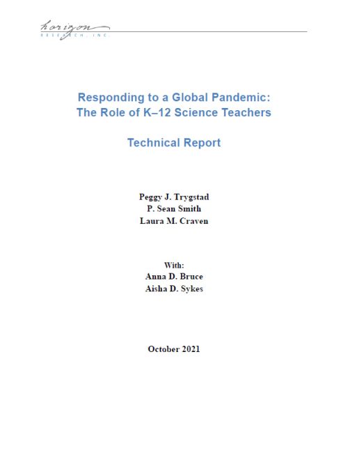 Responding to a Global Pandemic: The Role of K 12 Science Teachers cover. Click to download report.