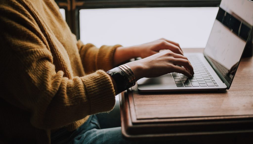 Student using computer