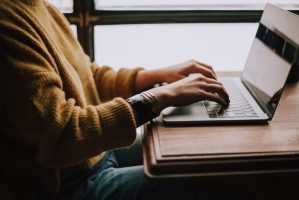 Student using computer