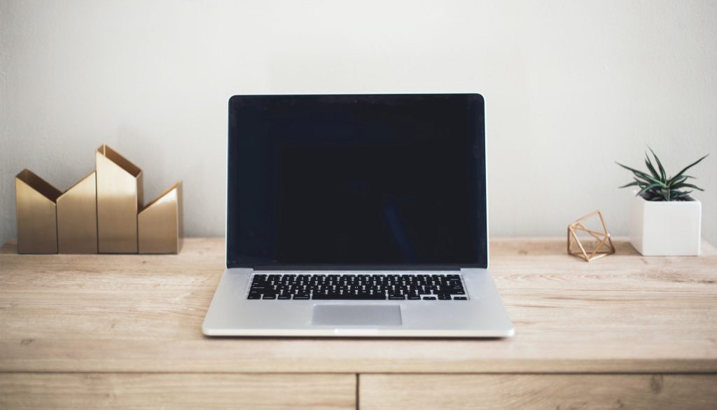 Laptop on desk