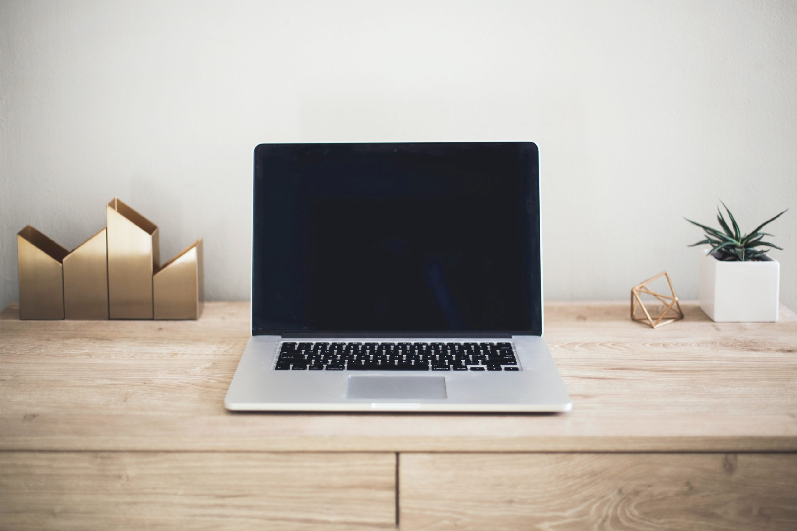 Laptop on desk